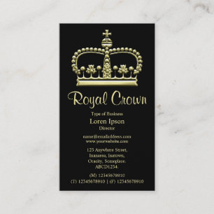 Crown Symbol 06 3D - #F7EDA5 on Black Business Card