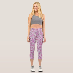 Crown Vetch Seamless Pattern Capri Leggings