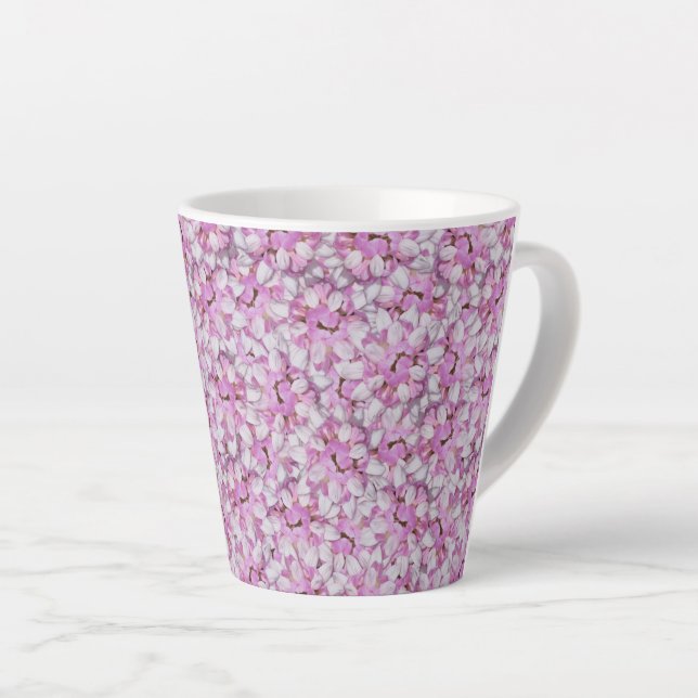 Crown Vetch Seamless Pattern Latte Mug (Right Angle)