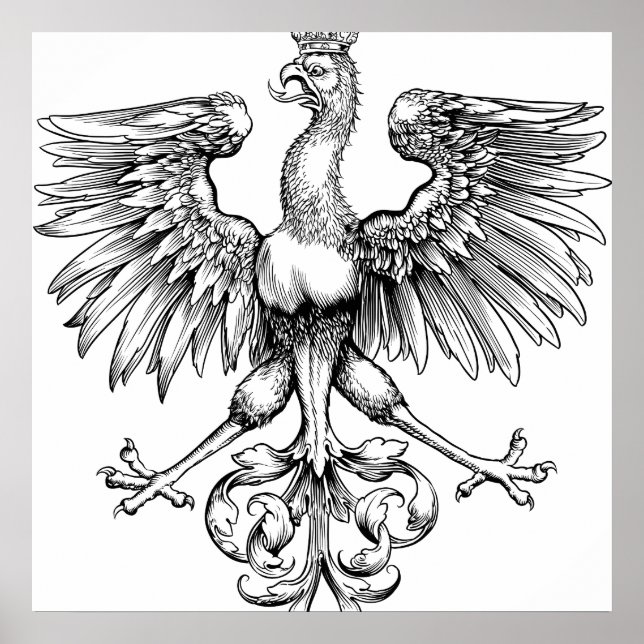 Crown Vintage Polish Eagle Art Print Posters (Front)