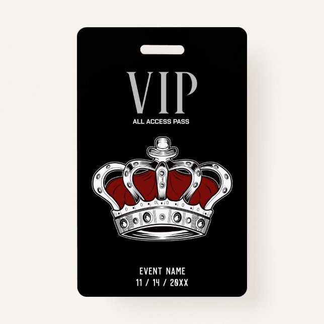 Crown VIP Badge ID Badge (Back)