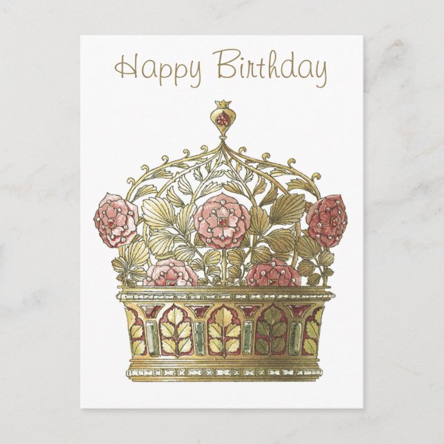 Crown With Roses Postcard (Front)