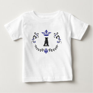 Crown Wreath A Monogram Baby T-Shirt