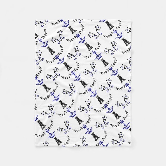 Crown Wreath A Monogram Fleece Blanket (Front)