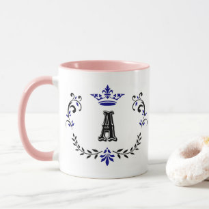 Crown Wreath A Monogram Mug