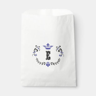 Crown Wreath Monogram 'E' Favour Bags