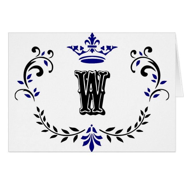 Crown Wreath Monogram 'W' (Front Horizontal)