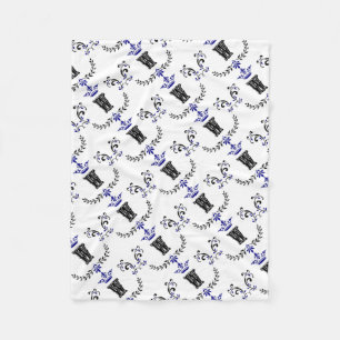 Crown Wreath Monogram 'W' Fleece Blanket