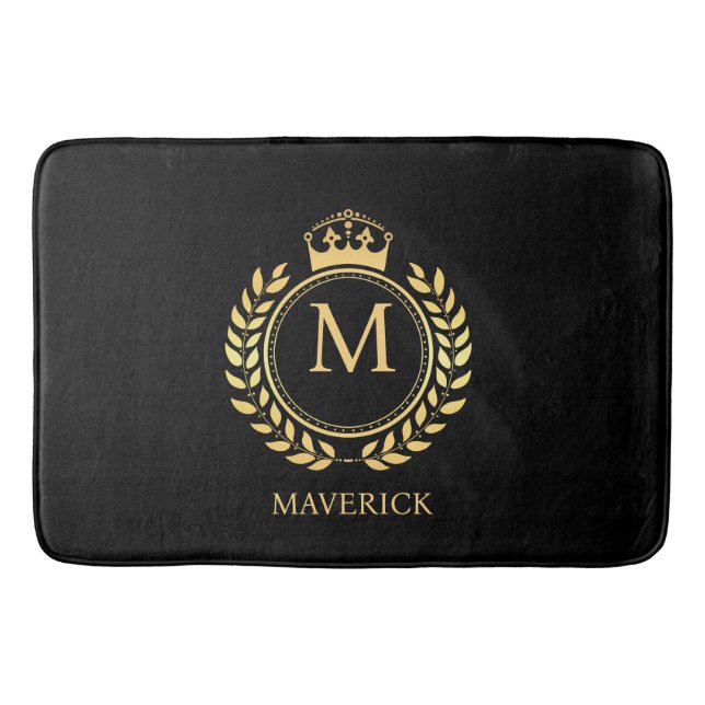crown wreath Monogrammed Bath Mat (Front)