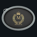 crown wreath Monogrammed Belt Buckle<br><div class="desc">designed by The Arty Apples</div>