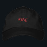 Crown Yourself in Style Handsome Bold KING-Hat Cut Embroidered Hat<br><div class="desc">Crown Yourself – This black Alternative Apparel Basic Adjustable Cap with KING print is the perfect statement piece.</div>