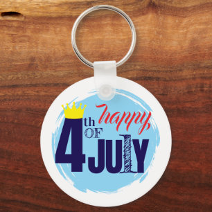 Crowned 4th Of July Key Ring