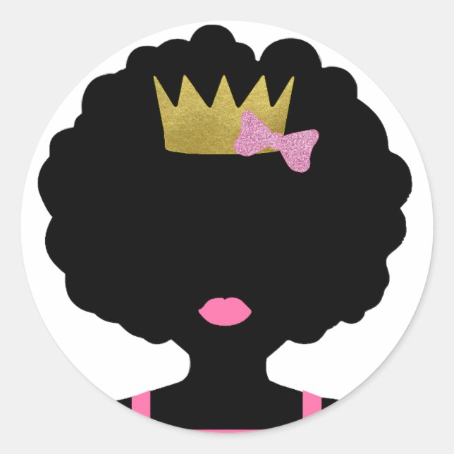 Crowned Afro Girl Sticker (Front)