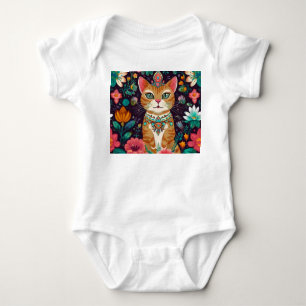Crowned Bejewelled Cat Baby Bodysuit