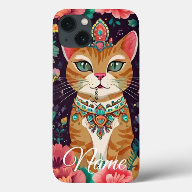 Crowned Bejewelled Cat  Case-Mate iPhone Case (Back)