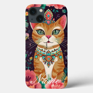 Crowned Bejewelled Cat iPhone 13 Case