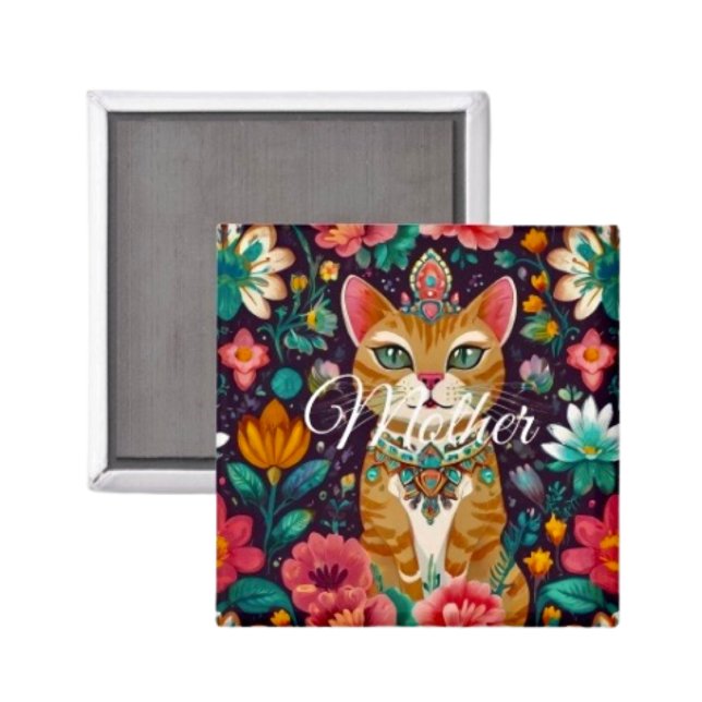 Crowned Bejewelled Cat  Magnet (Creator Uploaded)