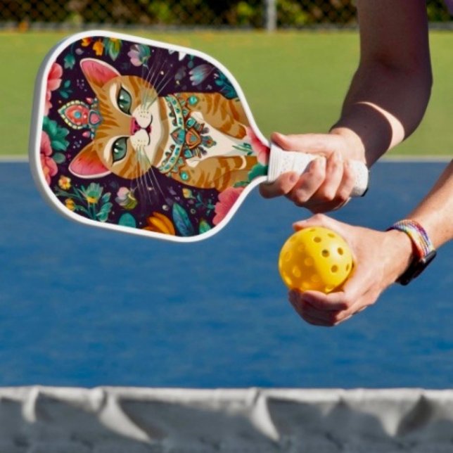 Crowned Bejewelled Cat  Pickleball Paddle (Serve up fun with this pickleball racket—perfect for active people. 
)