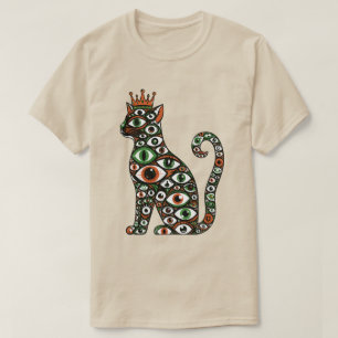 Crowned Cat Eyes Urban Royalty T-Shirt
