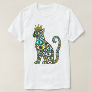 Crowned Cat Eyes Urban Royalty T-Shirt