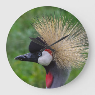 Crowned Crane Large Clock