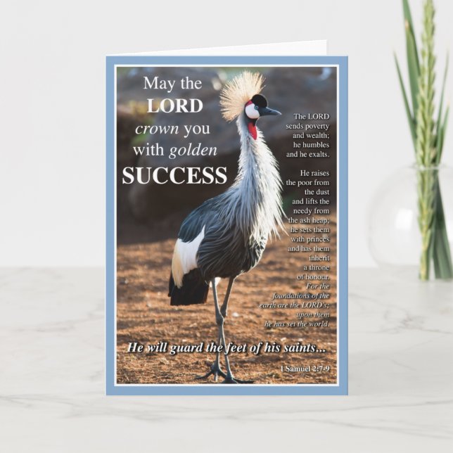 Crowned Crane Success Card (Front)