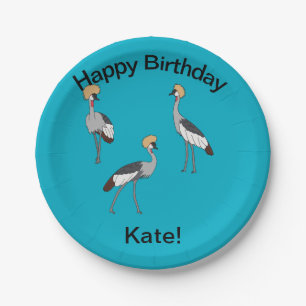 Crowned Cranes Paper Plate