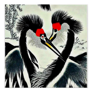 Crowned Cranes Poster