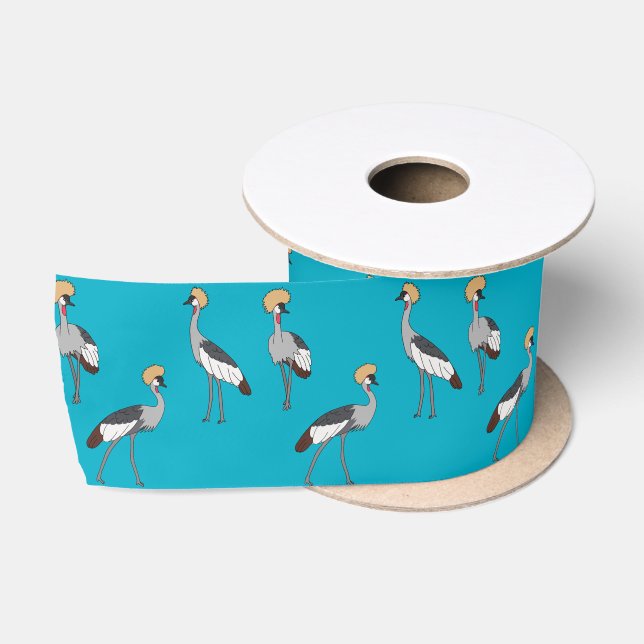 Crowned Cranes Satin Ribbon (Spool)