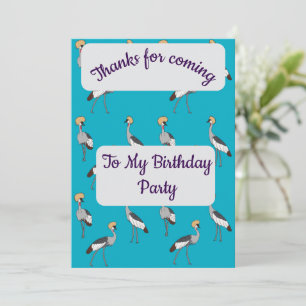 Crowned Cranes Thank you Card