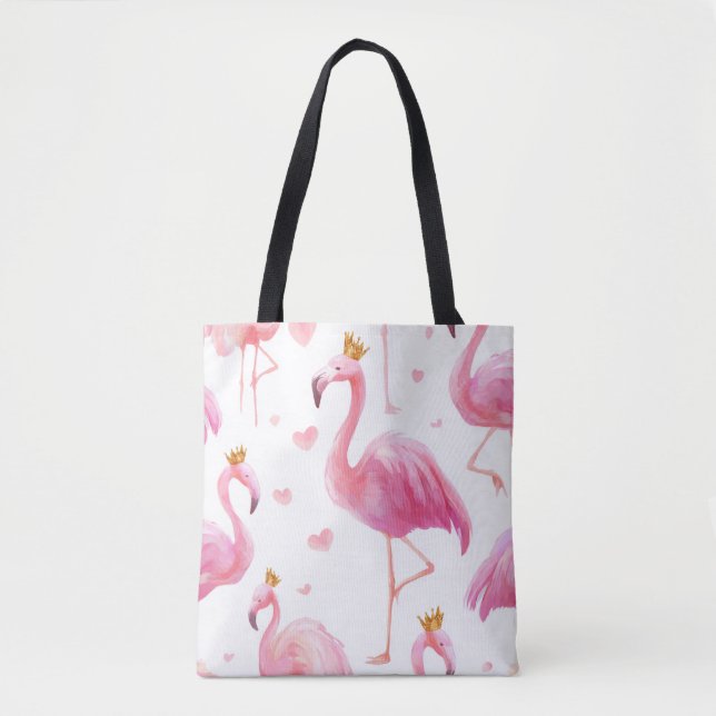 Crowned Flamingo – Luxe Island Vibes Tote (Front)