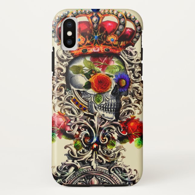 Crowned Floral Skull Case-Mate iPhone Case (Back)