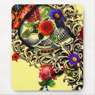 Crowned Floral Skull Mouse Mat