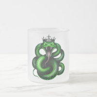 Crowned Green Serpent White Mug