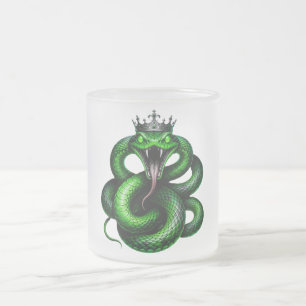 Crowned Green Serpent White Mug