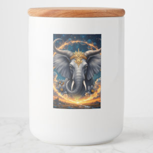 Crowned Guardian of the Celestial Gate the elefant Food Label