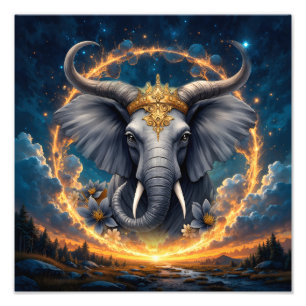 Crowned Guardian of the Celestial Gate the elefant Photo Print