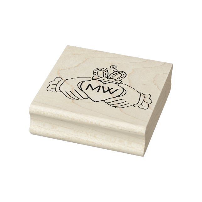 Crowned Heart Hands  Rubber Stamp (Stamp)
