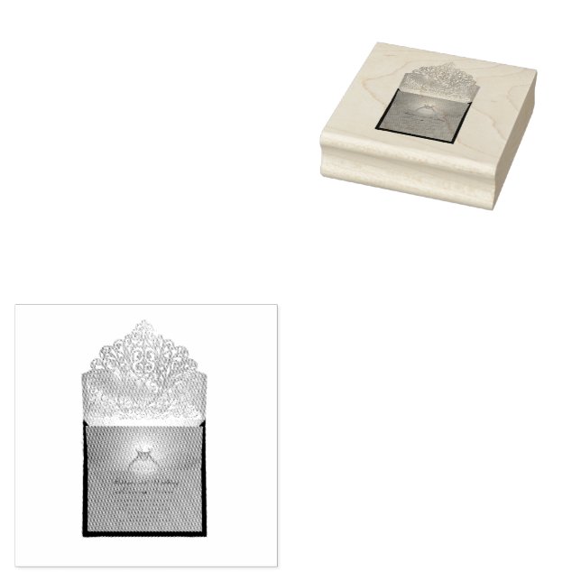 Crowned in Elegance: A Royal Wedding Invitation Rubber Stamp (Stamped)