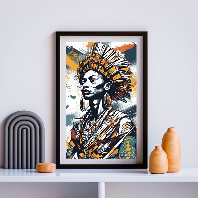 Crowned in Heritage – Afrocentric Tribal Queen  Poster (Creator Uploaded)