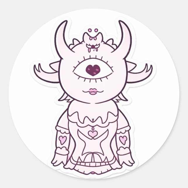 Crowned Kageko Guardian Fantasy Creature Sticker (Front)