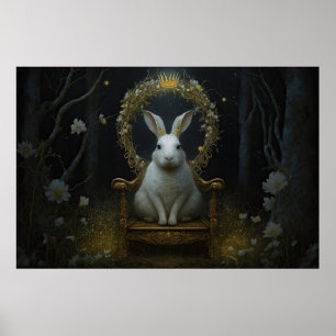 Crowned King Rabbit Poster
