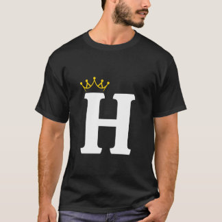 Crowned Letter H Monogram Design T-Shirt