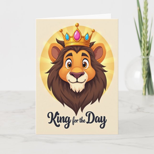 Crowned Lion Fathers Day Card (Front)