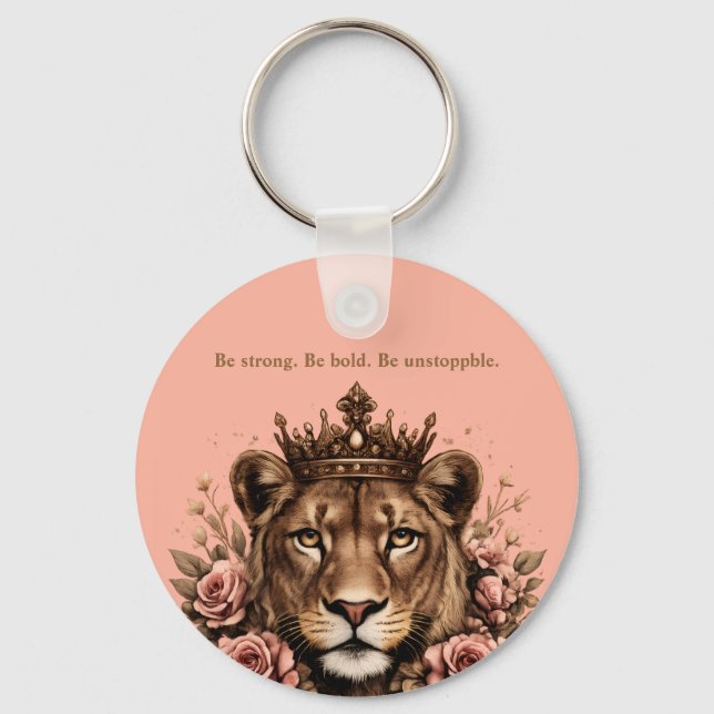 Crowned Lioness Empowerment  Key Ring (Front)