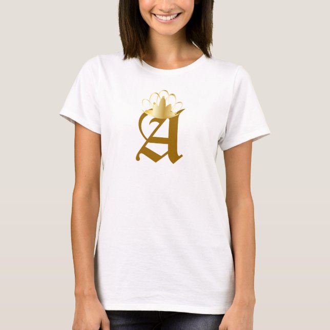 Crowned Monogram S-16 Princess-Customise T-Shirt (Front)