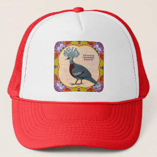 Crowned Pigeon Floral Trucker Hat