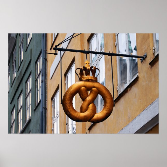 Crowned Pretzel in Copenhagen Poster (Front)