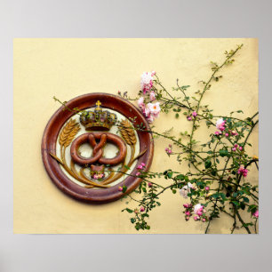 Crowned Pretzel Sign and Roses