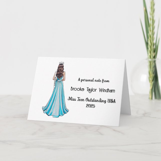 Crowned Queen Pageant Stationery Note Cards (Front)